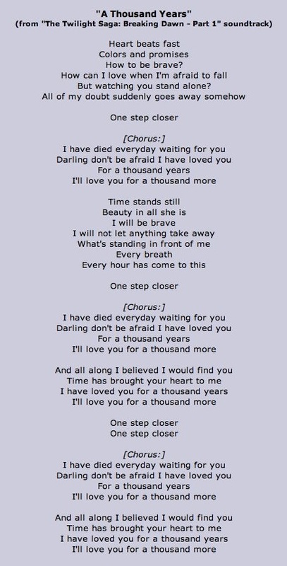 a thousand years lyrics meaning